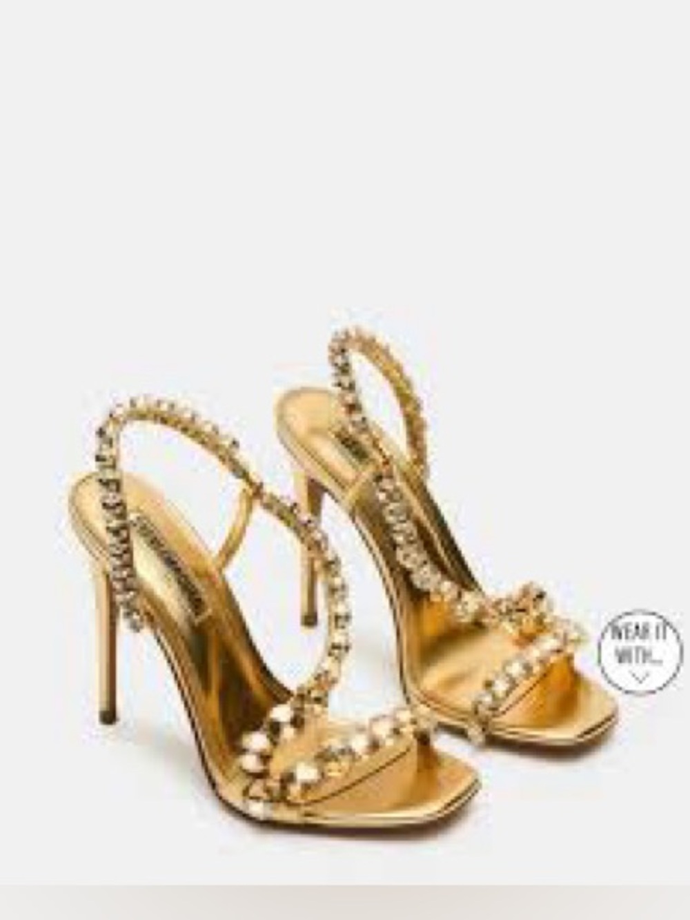 Brand new Steve Madden Nylie gold multi strappy square-toe sandals size 6